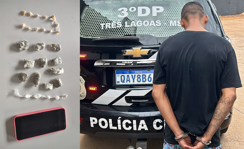 ‘Revoltado’ foi preso em sua casa com várias embalagens de drogas prontas para a venda | Divulgação/PC